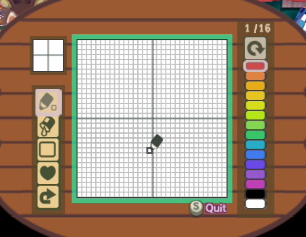 the design screen for designing your own clothes through the Able Sisters' shop