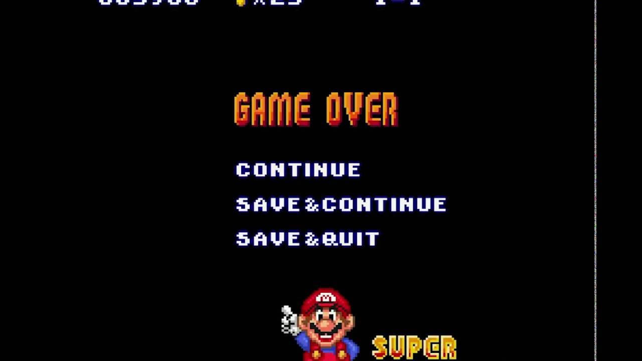game over screen from the Super Mario series