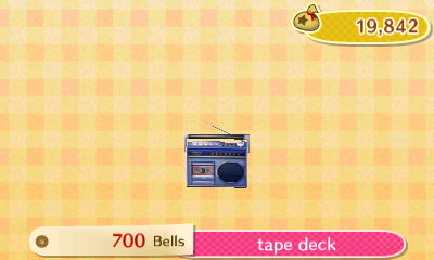 a tape deck, given free at the beginning of many Animal Crossing games