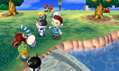 villagers and player interacting